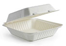 BioCane PLA biodegradable and compostable hinged lunch box, plain, 81oz