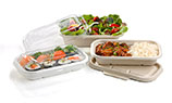 BioCane takeaway  lidded food containers, biodegradable, compostable